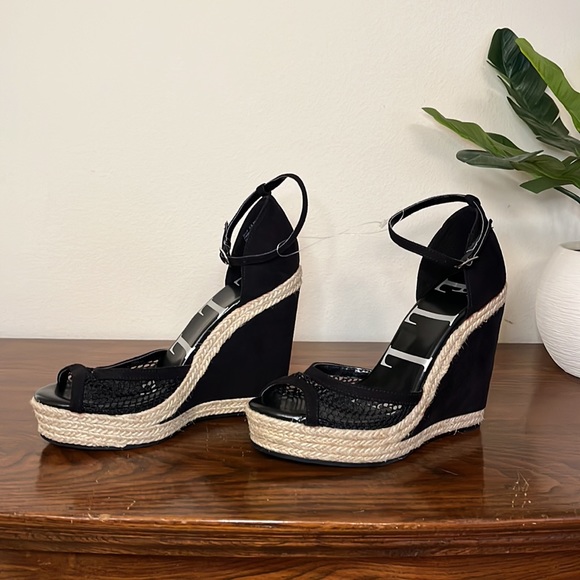 NEW ELLE Espadrille Suede Wedges - Picture 5 of 12